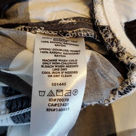 LOFT GINGHAM CHECK PLAID JUMPSUIT BLACK WHITE SIZE MEDIUM - Picture 8 of 12